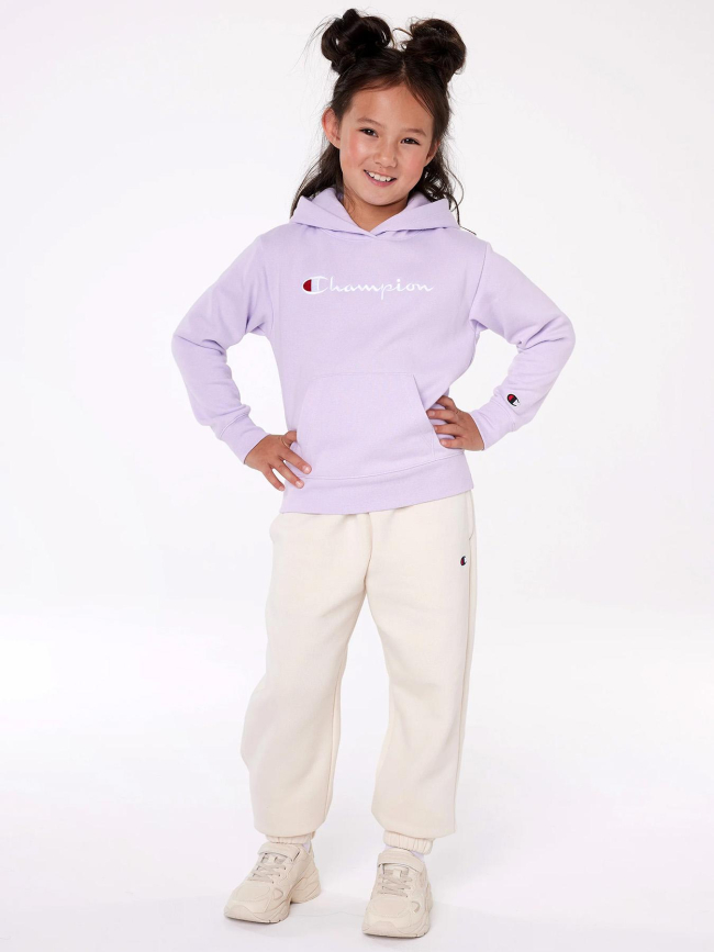 Sweat à capuche logo brodé violet fille - Champion