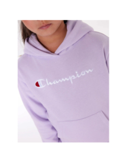 Sweat à capuche logo brodé violet fille - Champion