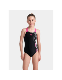 Maillot de bain swim pro logo noir et rose fille - Arena