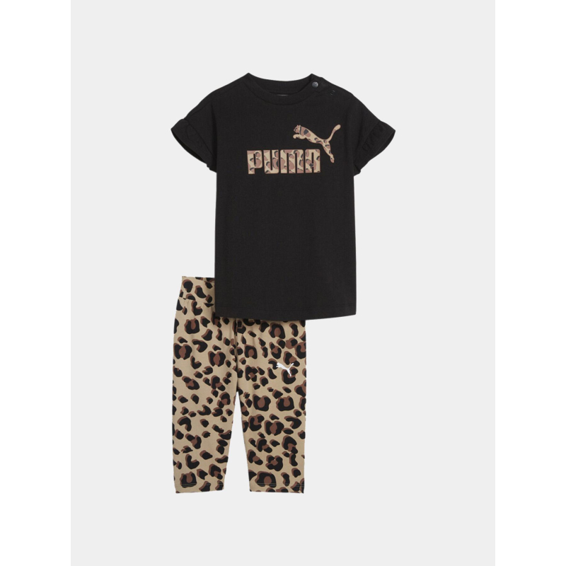 Ensemble t-shirt et legging minicats animal noir fille - Puma