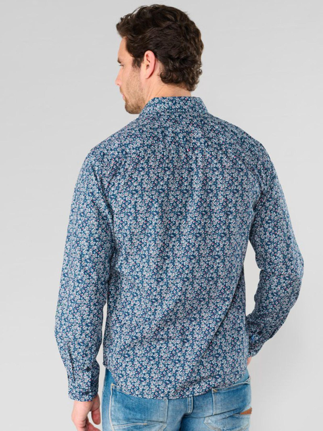 Chemise floral fusar bleu marine homme - Le Temps Des Cerises