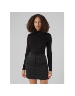 Top manche longue col roulé vmalberte noir femme - Vero moda