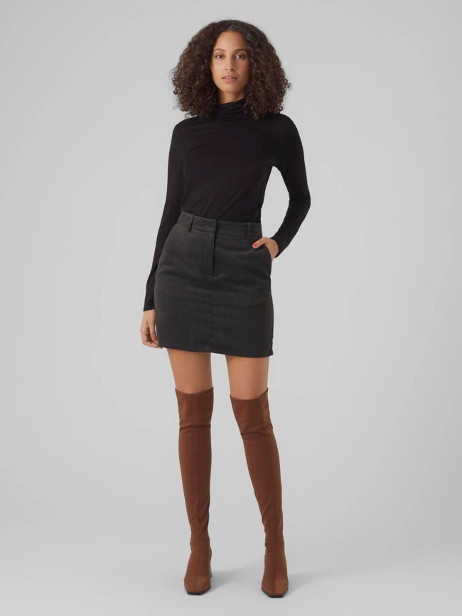 Top manche longue col roulé vmalberte noir femme - Vero moda