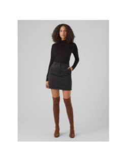 Top manche longue col roulé vmalberte noir femme - Vero moda