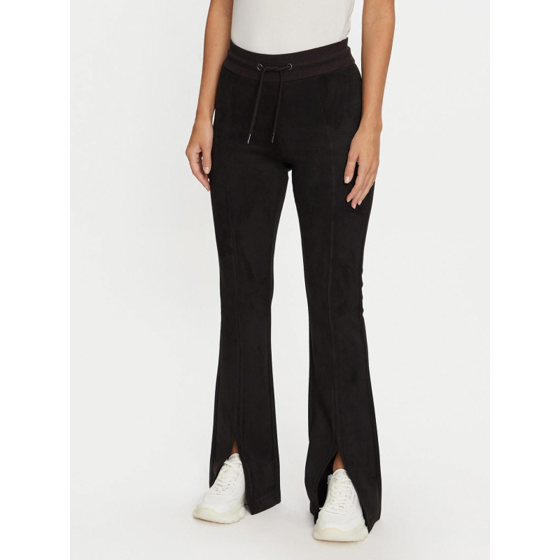 Pantalon en suédine fendu scuba noir femme - Guess