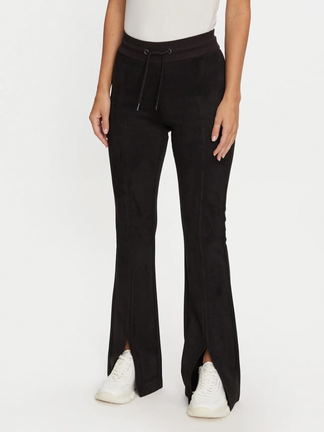 Pantalon en suédine fendu scuba noir femme - Guess