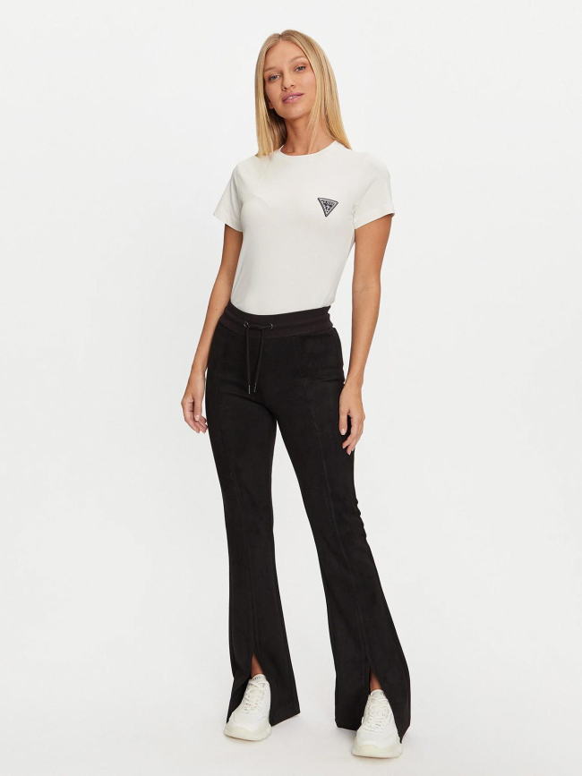 Pantalon en suédine fendu scuba noir femme - Guess