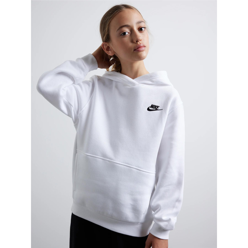 Sweat à capuche club fleece blanc enfant - Nike