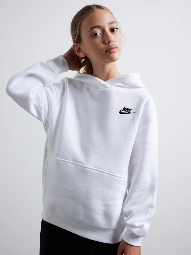 Sweat à capuche club fleece blanc enfant - Nike