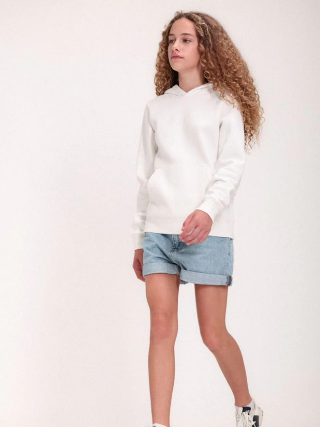 Sweat à capuche new soly jr blanc enfant - Teddy Smith