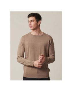 Pull col rond shotson marron homme - Deeluxe