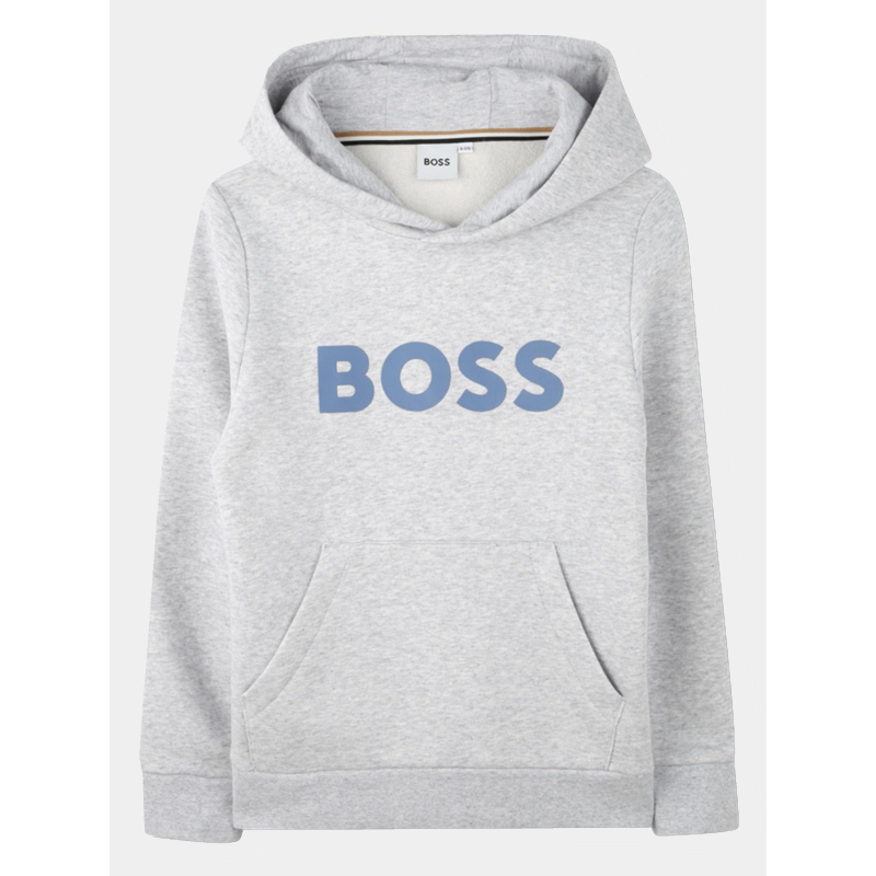 Sweat à capuche logo gris enfant - Boss