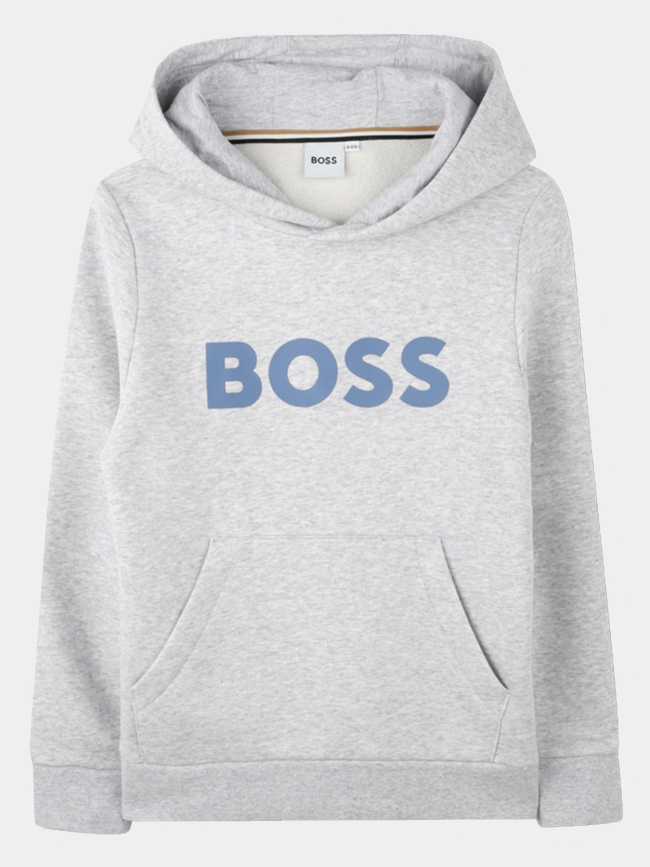 Sweat à capuche logo gris enfant - Boss