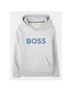 Sweat à capuche logo gris enfant - Boss