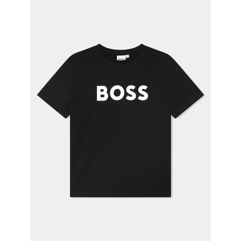 T-shirt à manches courtes logo noir ado - Boss