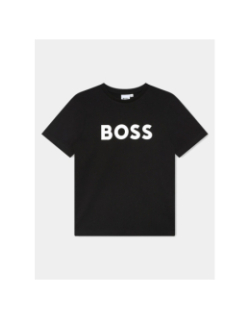 T-shirt à manches courtes logo noir ado - Boss