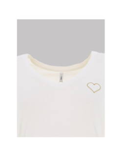 T shirt manche longue col en v noomi blanc femme - Only