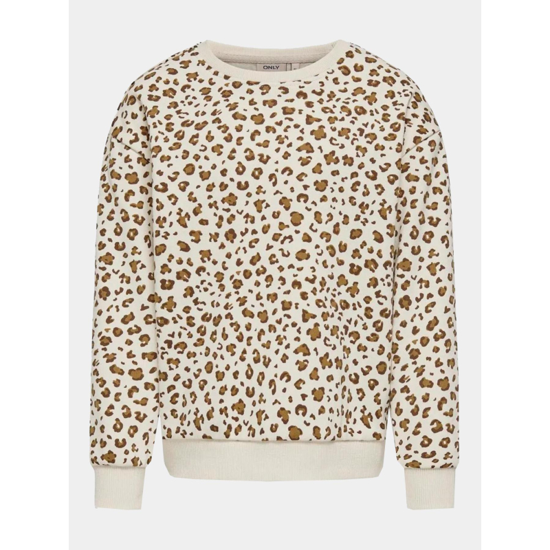 Sweat koganni a motif leopard beige fille - Only