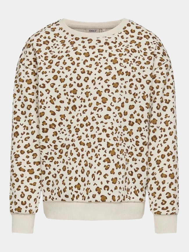 Sweat koganni a motif leopard beige fille - Only