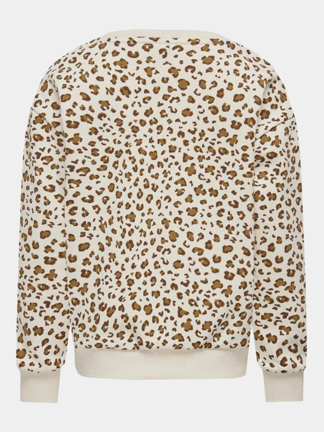 Sweat koganni a motif leopard beige fille - Only