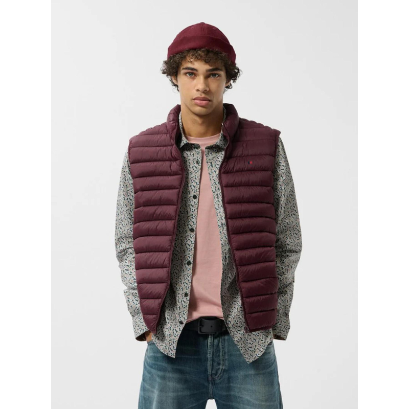 Doudoune sans manche terry bordeaux homme - Teddy Smith