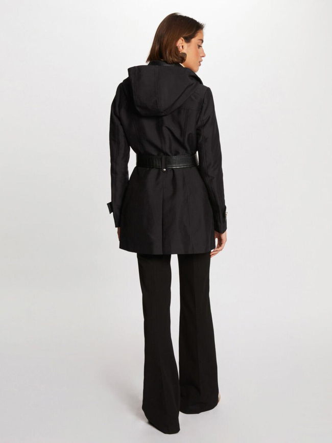 Manteau trench bi-matière gzima noir femme - Morgan