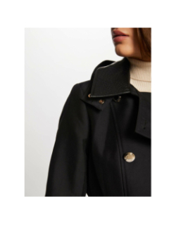 Manteau trench bi-matière gzima noir femme - Morgan