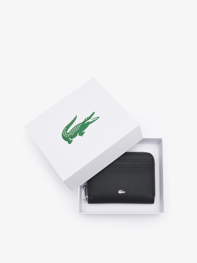 Petit portefeuille zippé daily city noir femme - Lacoste