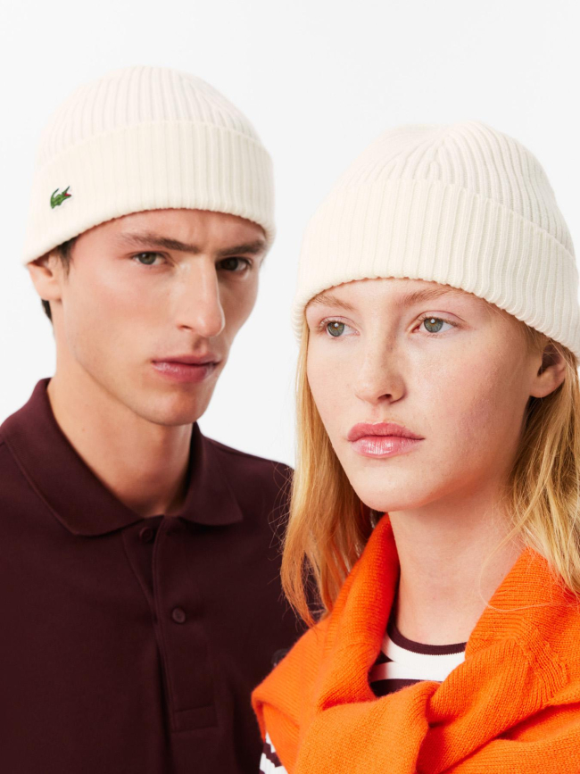 Bonnet en laine blanc adulte - Lacoste