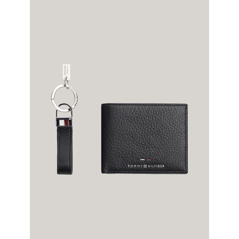 Coffret cadeau portefeuille et porte cle noir Tommy Hilfiger wimod