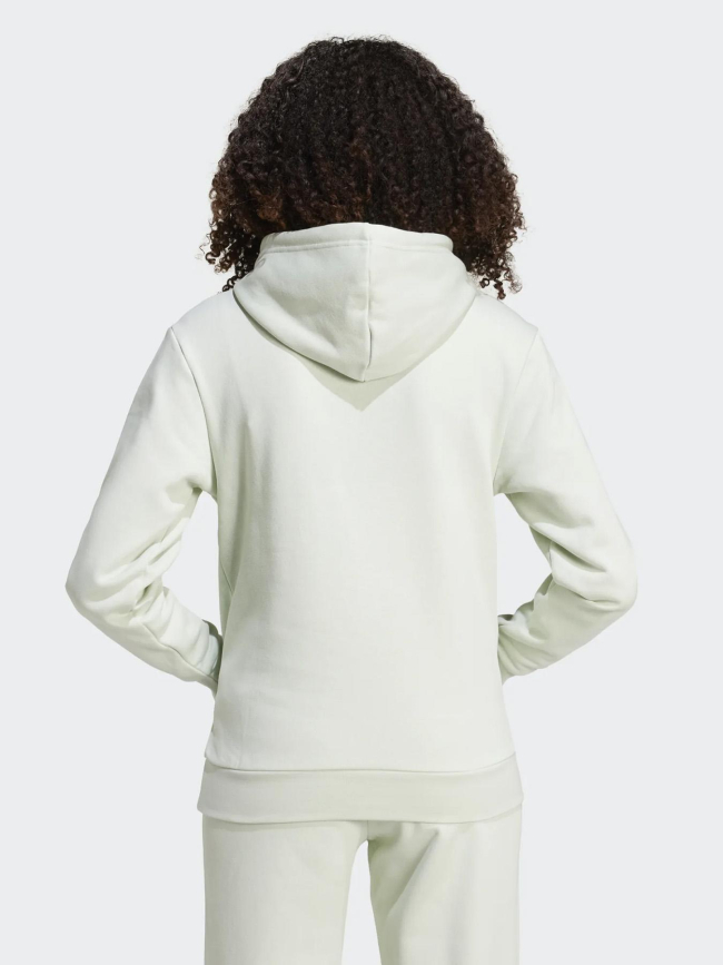 Sweat à capuche logo brodé uni vert clair femme - Adidas