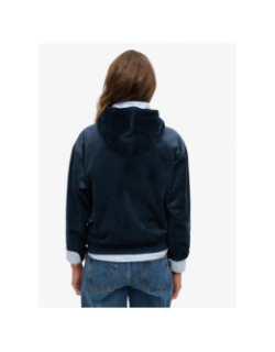 Sweat à capuche en velours country club bleu femme - Superdry