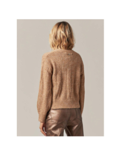 Gilet cardigan dorfi camel femme - Deeluxe