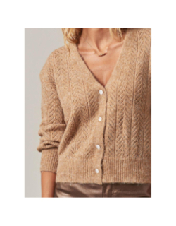 Gilet cardigan dorfi camel femme - Deeluxe