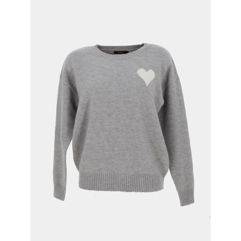 Pull adonis cœur gris femme - Deeluxe