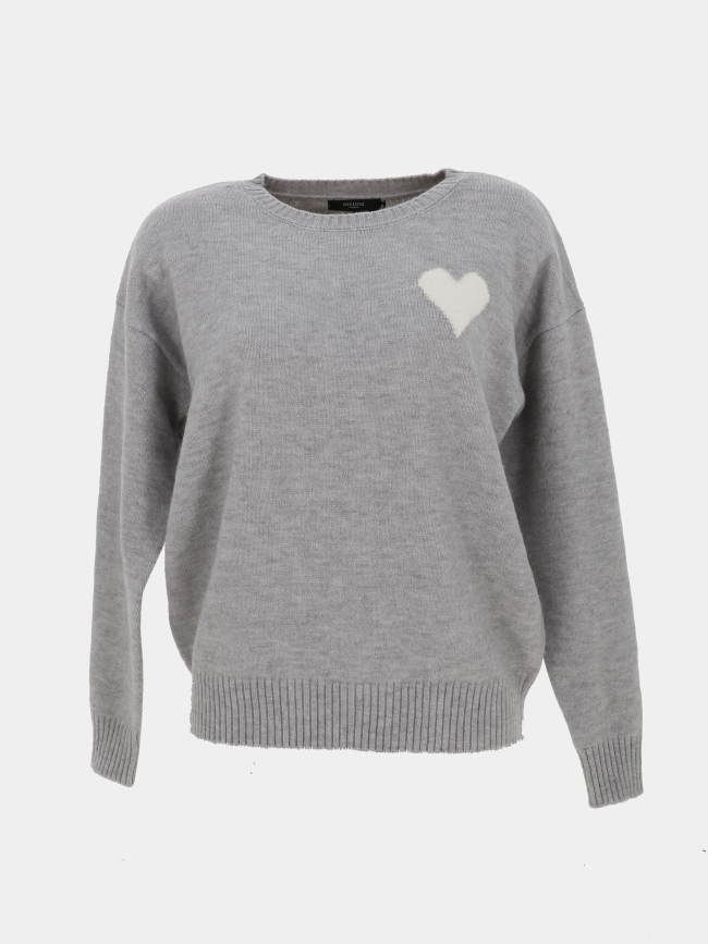 Pull adonis cœur gris femme - Deeluxe