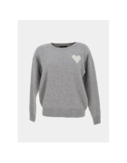 Pull adonis cœur gris femme - Deeluxe