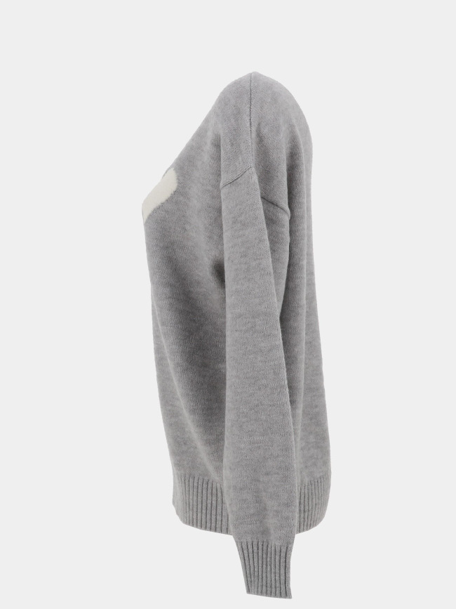 Pull adonis cœur gris femme - Deeluxe