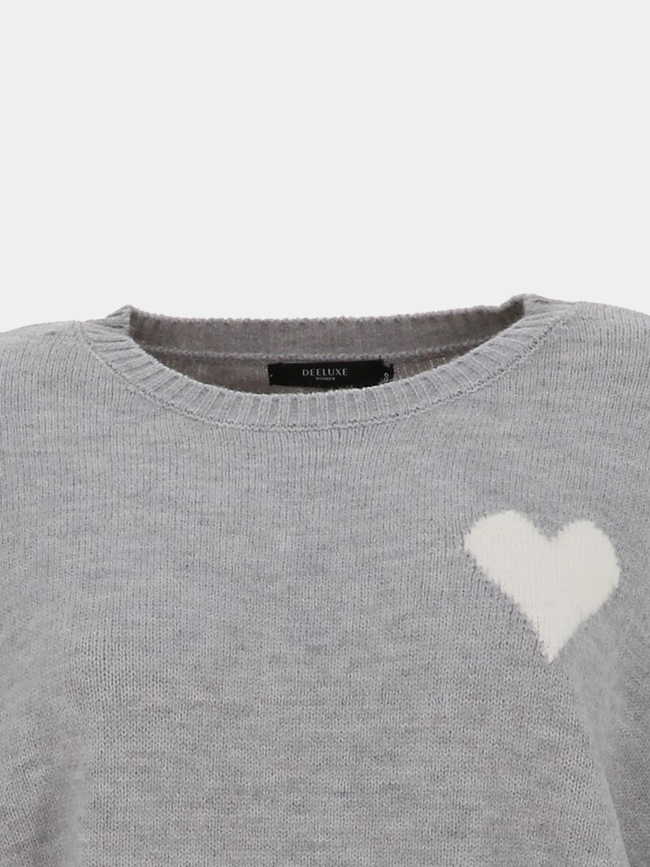 Pull adonis cœur gris femme - Deeluxe