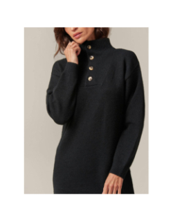 Robe pull a col boutonné hania noir femme - Deeluxe