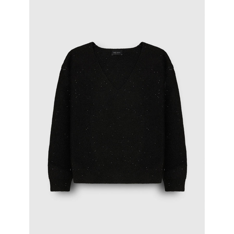 Pull col en v effet paillette p-rachel noir femme - Teddy Smith