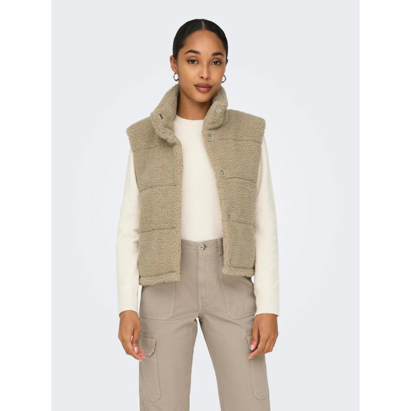 Veste sans manche teddy sandra beige femme - Only