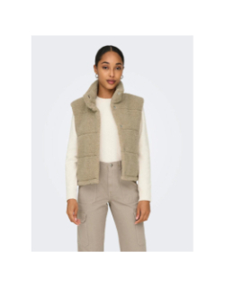 Veste sans manche teddy sandra beige femme - Only