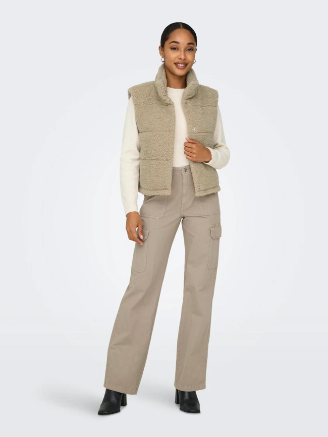 Veste sans manche teddy sandra beige femme - Only