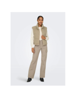 Veste sans manche teddy sandra beige femme - Only