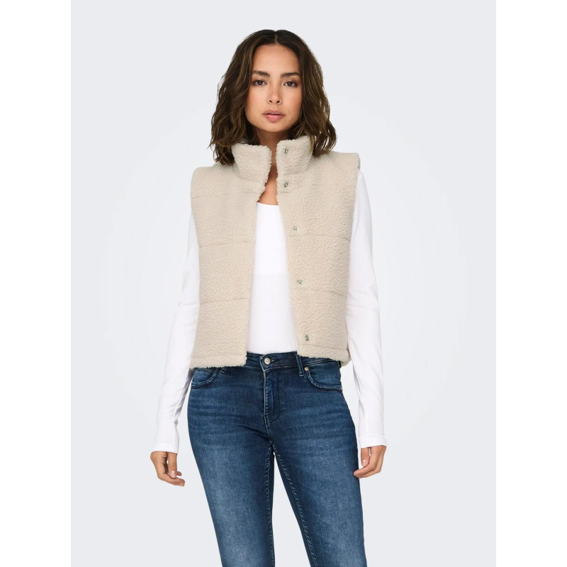 Veste sans manche teddy sandra blanc femme - Only