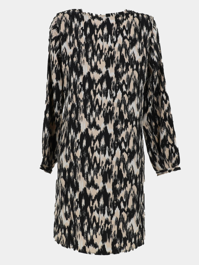 Robe courte imprimée mina noir beige femme - Vero Moda