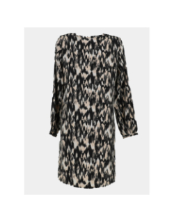 Robe courte imprimée mina noir beige femme - Vero Moda