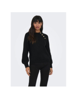 Pull col boutonné emma noir femme - Only