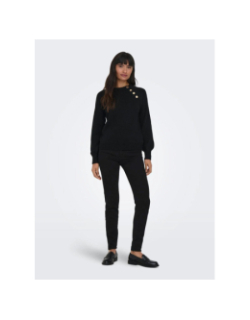 Pull col boutonné emma noir femme - Only